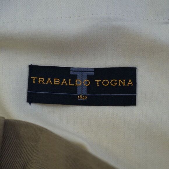 Nordstrom JB Britches Tabaldo Togna Wool Tan Dress Pants 37/31 Pleated Cuffed Hi - Picture 8 of 8